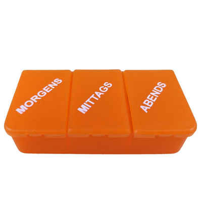 Sundo Homecare Aufbewahrungsbox Tablettendose orange-transparent Tablettenaufbewahrungsbox (1 St), zur Aufbewahrung von Tabletten