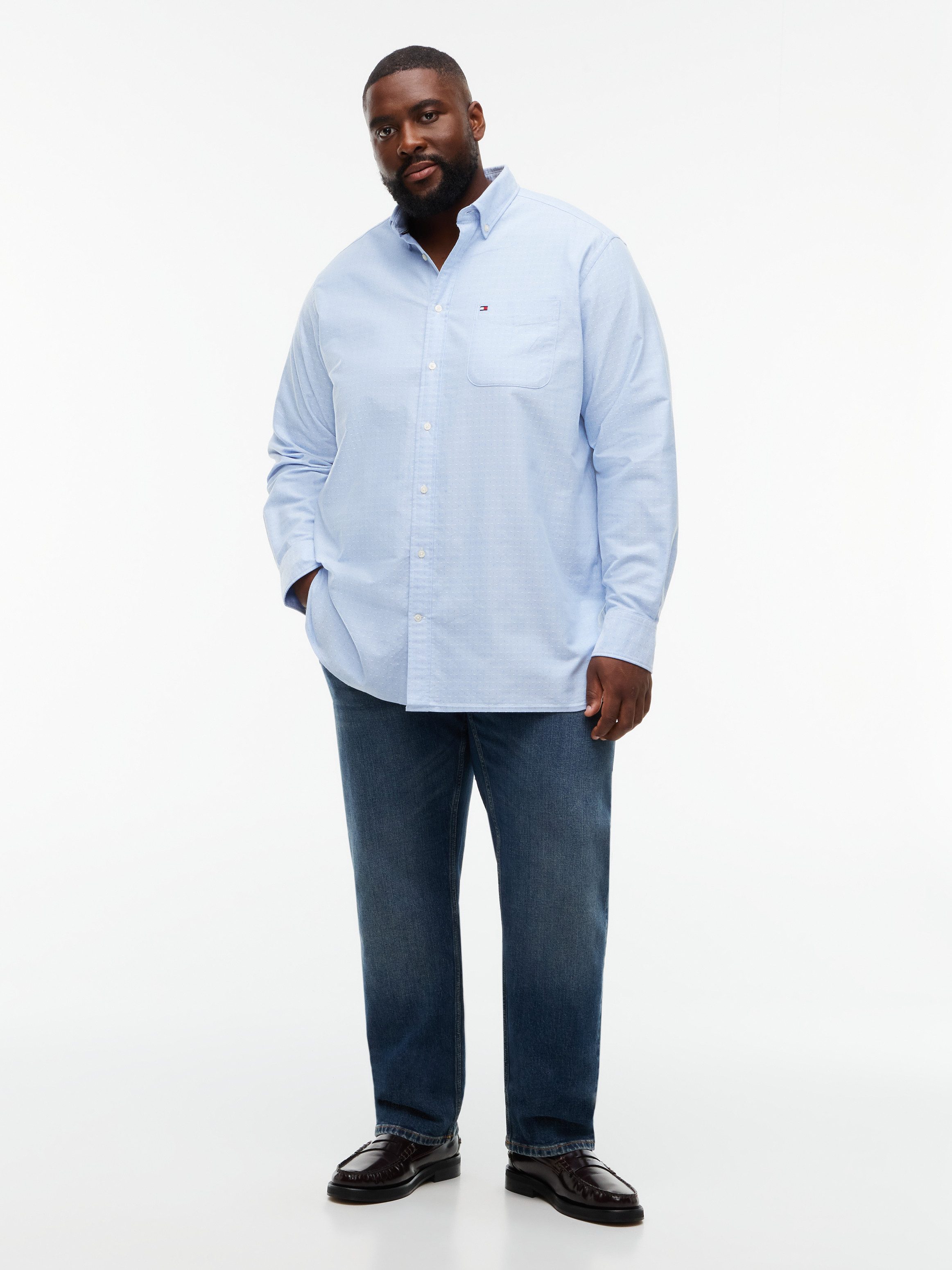 Tommy Hilfiger Big & Tall Langarmhemd BT-OXFORD DOBBY Große Größen – Bild 4 von 5