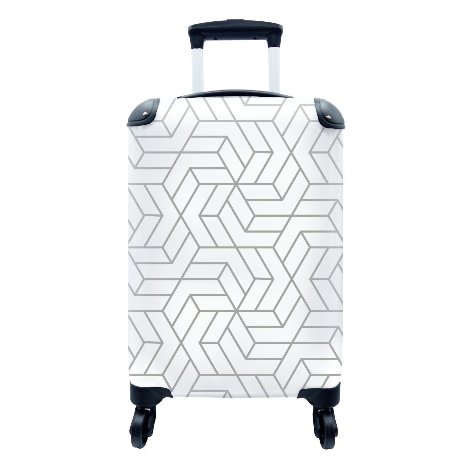 Trolley, für Reisetasche Muster, 4 mit MuchoWow Rollen, - - Handgepäckkoffer Handgepäck Gestaltung Reisekoffer Geometrie rollen, Ferien,