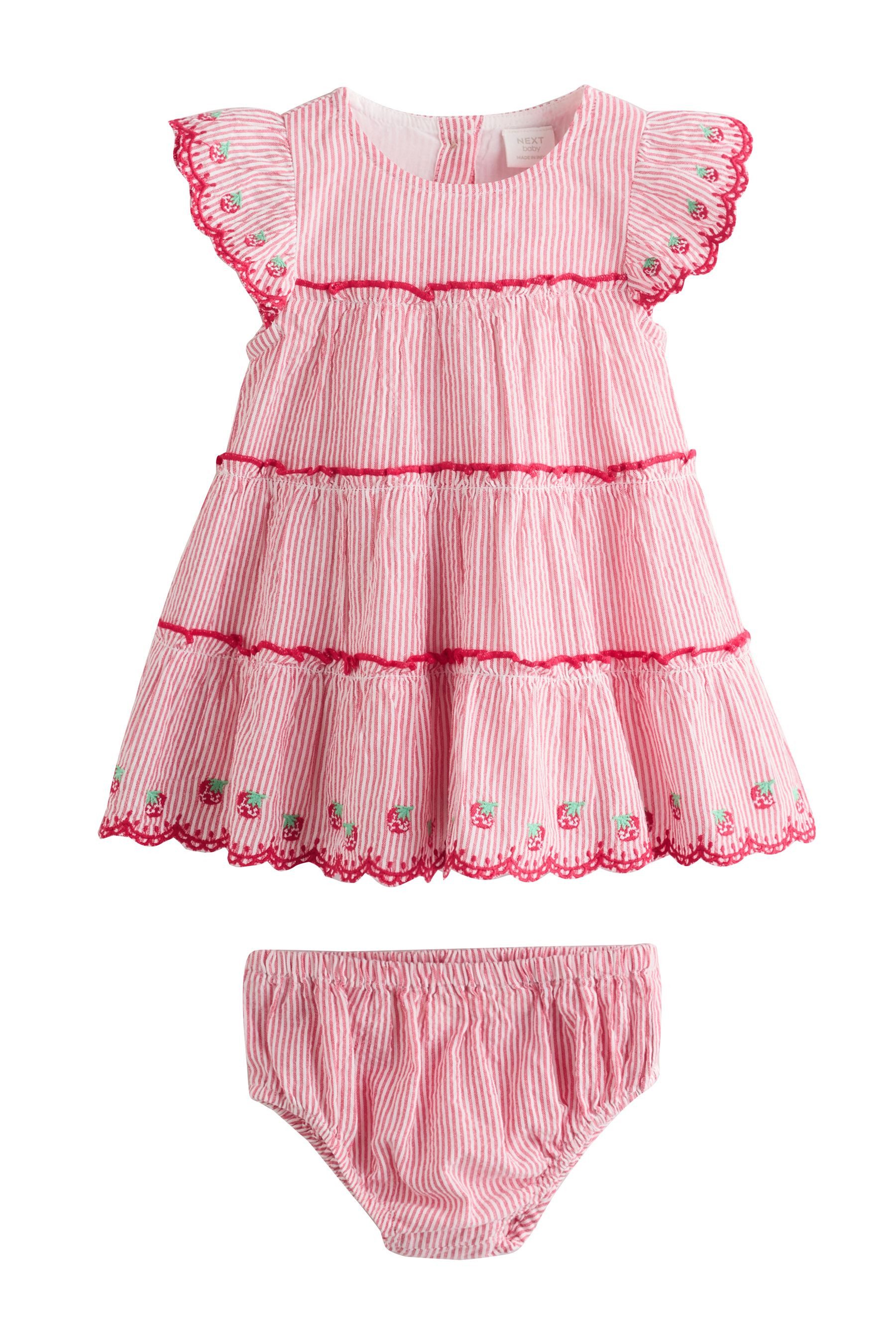 Next Volantkleid 2-teiliges Baby-Set mit gewebtem Kleid und Höschen (2-tlg)