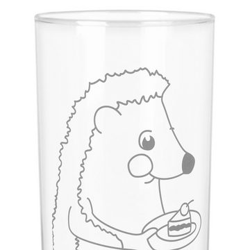 Mr. & Mrs. Panda Glas 200 ml Igel Kuchenstück - Transparent - Geschenk, Glas mit Gravur, Ti, Premium Glas, Einzigartige Gravur