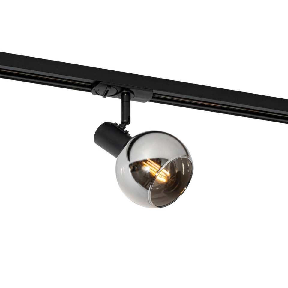 Qazqa Schienensystem-Leuchten Iconic, ohne Leuchtmittel, Extra-Warmweiß, QAZQA Schienen­leuchte, e14, Schwarz, Metall, Modern