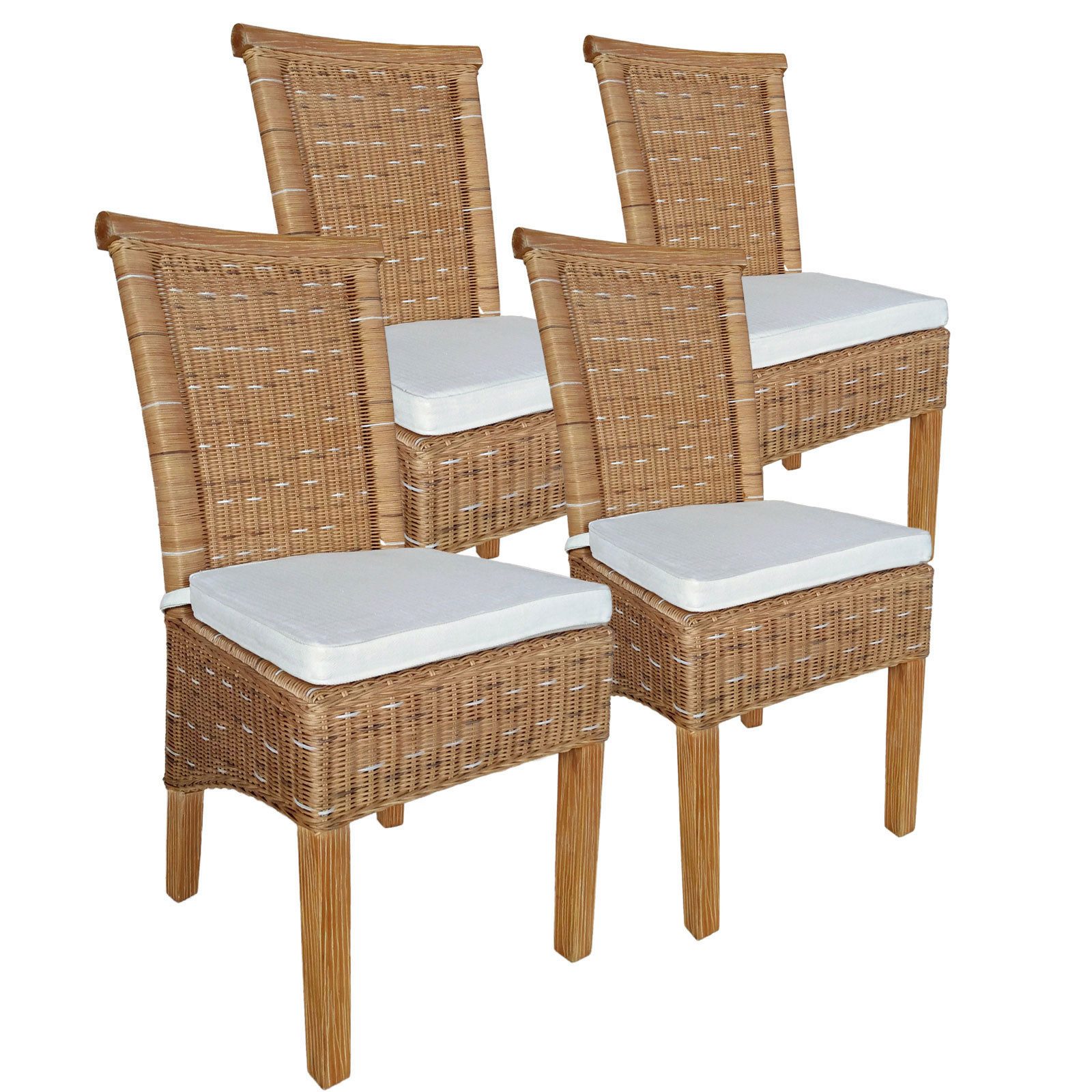 Amagohome Rattanstuhl Esszimmer Stühle Set 4 Stück Rattanstühle Esstisch St günstig online kaufen