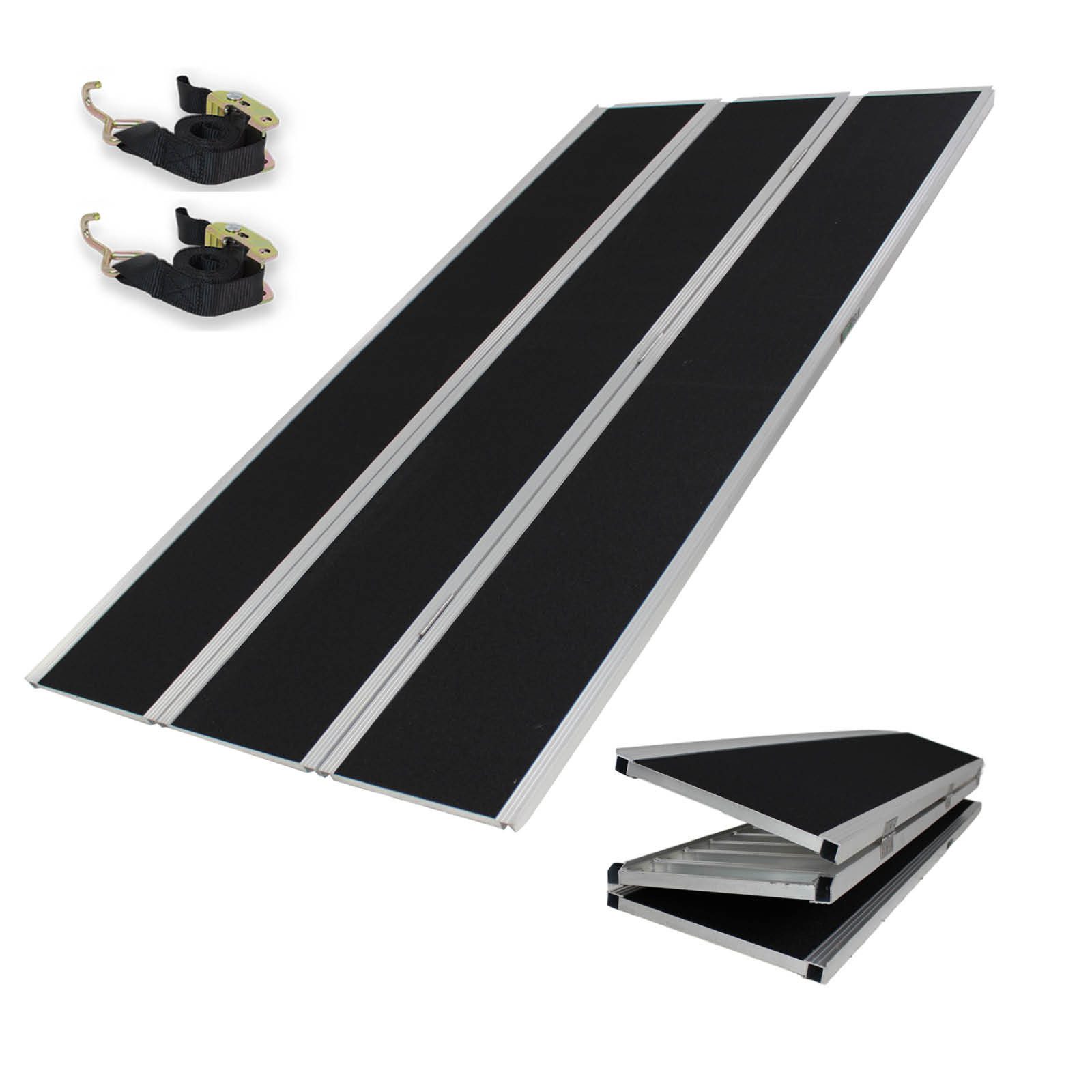 TRUTZHOLM Auffahrrampe DREIBREIT by TRUTZHOLM Alu 255 cm extra lang 2-fach klappbar 1020 kg (Set, 1-St), klappbar,beschichtet