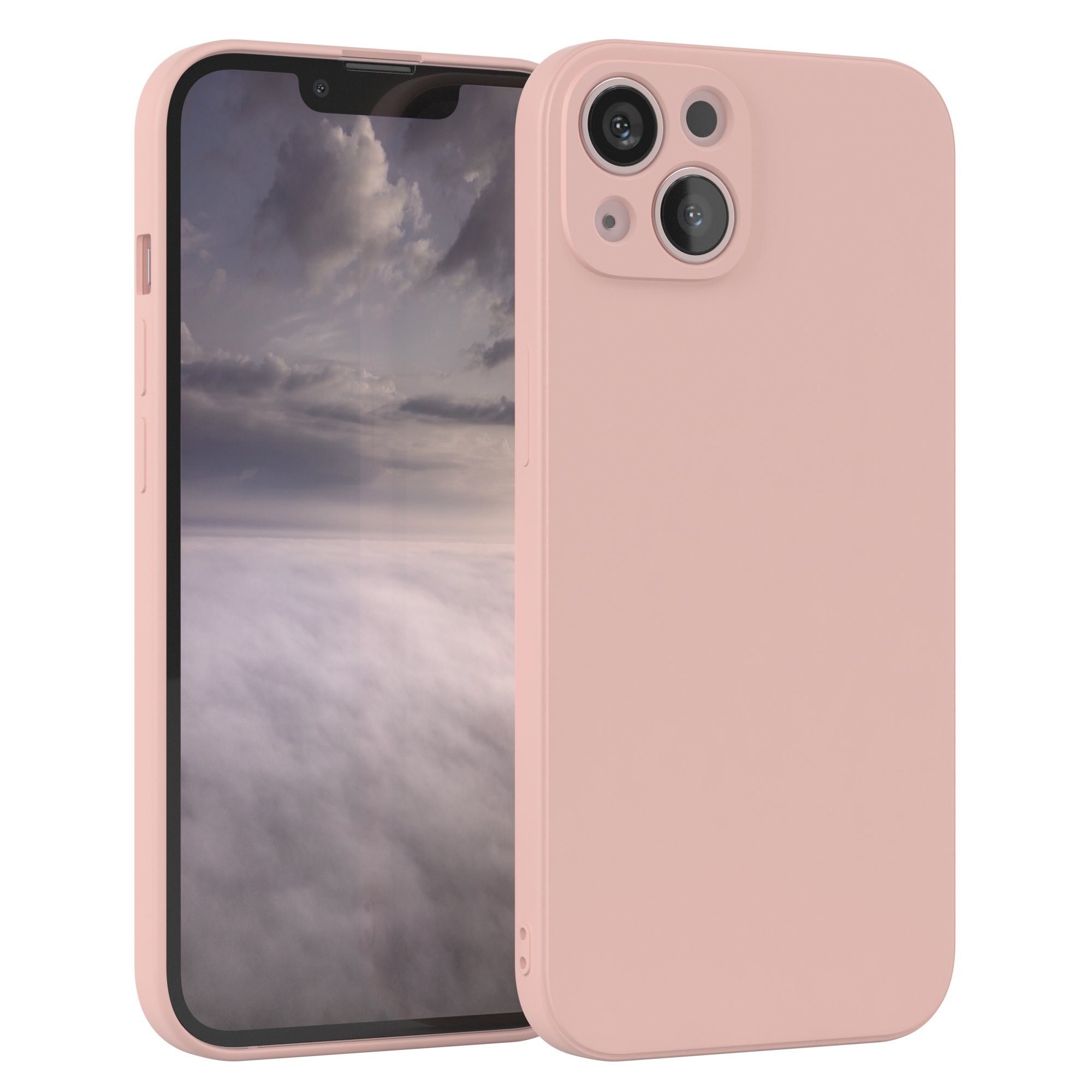 EAZY CASE Handyhülle für Apple iPhone 13 Hülle Silikon 6,1 Zoll, Hülle mit Kameraschutz Bumper Case silikonschutzhülle Rosa / Altrosa