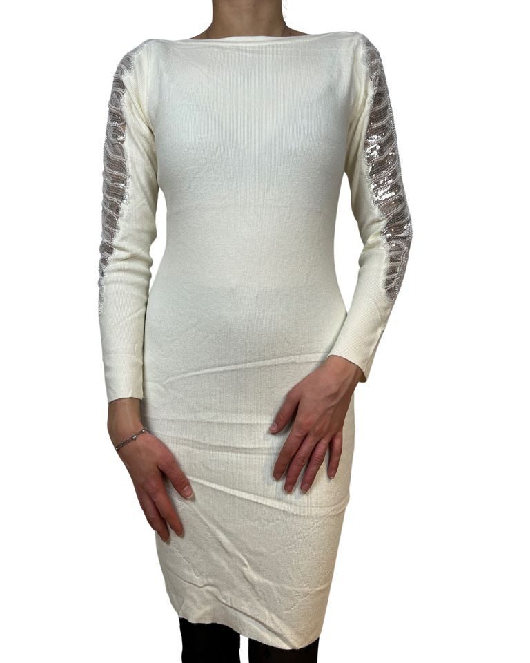 Cocktailkleid – Elegantes Midikleid mit funkelndem Strassbesatz