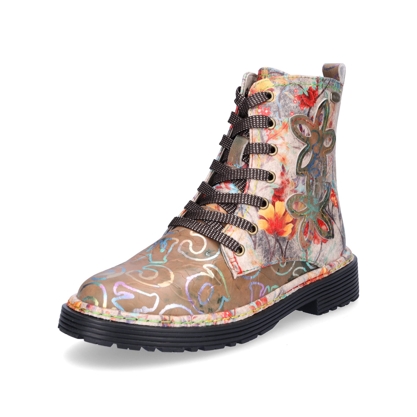 LAURA VITA Laura Vita Damen Schnürboot beige multi Schnürboots