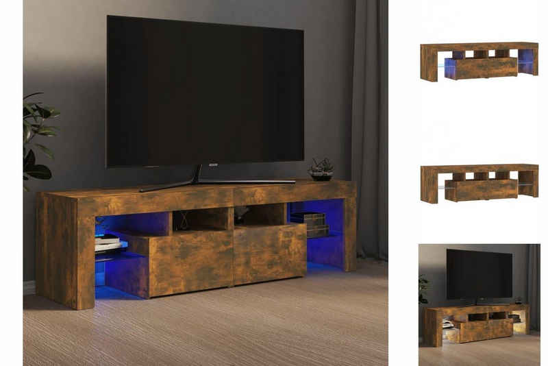 vidaXL TV-Schrank TV-Schrank mit LED-Leuchten Räuchereiche 140x36,5x40 cm Lowboard