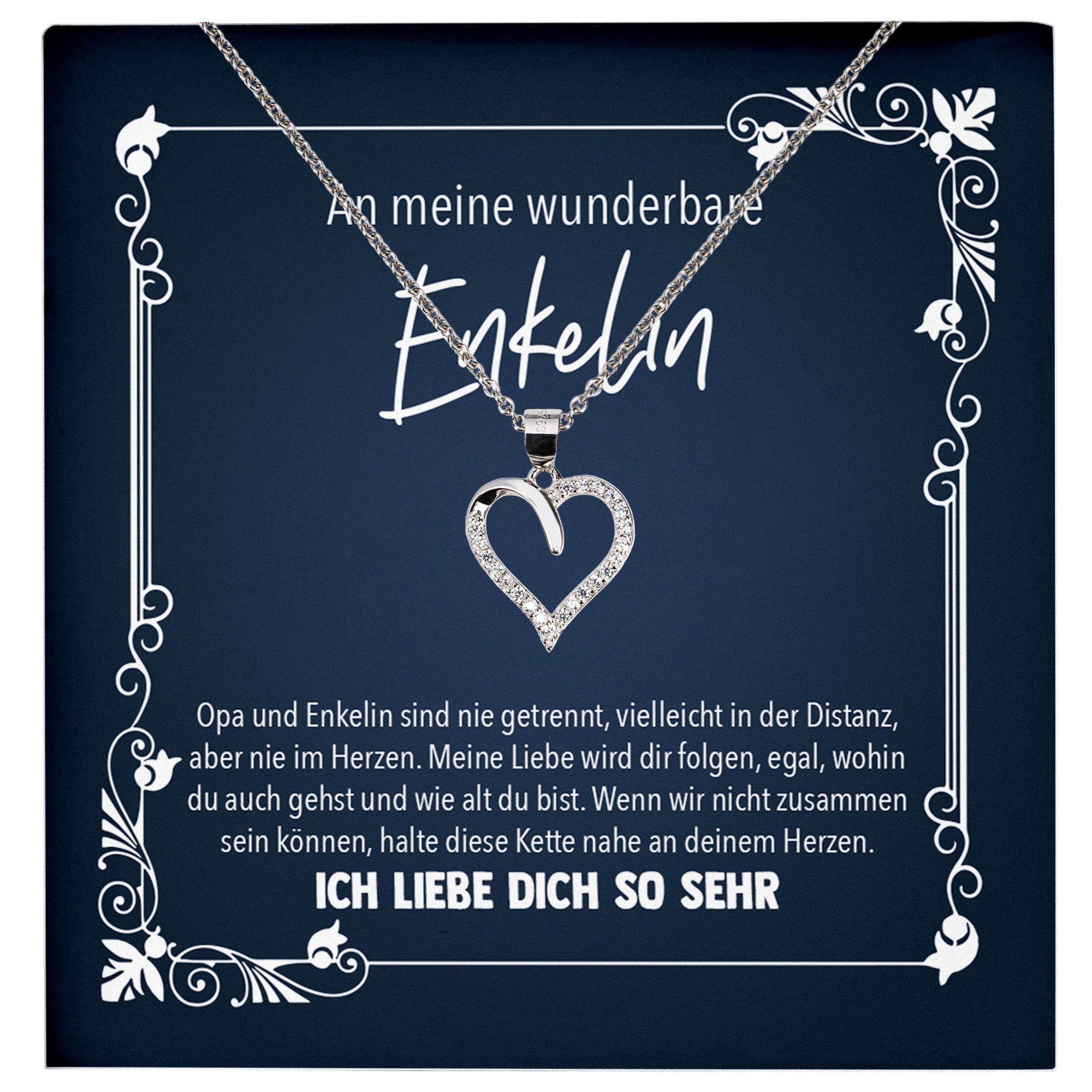 Schmuckset Enkelin Geschenk von Opa 18. Geburtstag Abi Frauen Mädchen Halskette