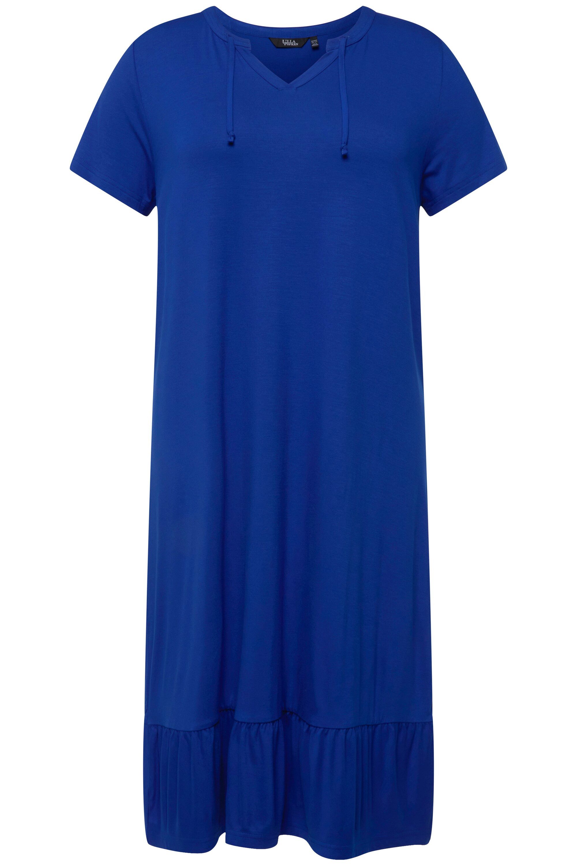 Ulla Popken Jerseykleid Jersey-Midikleid A-Linie Tunika-Ausschnitt günstig online kaufen
