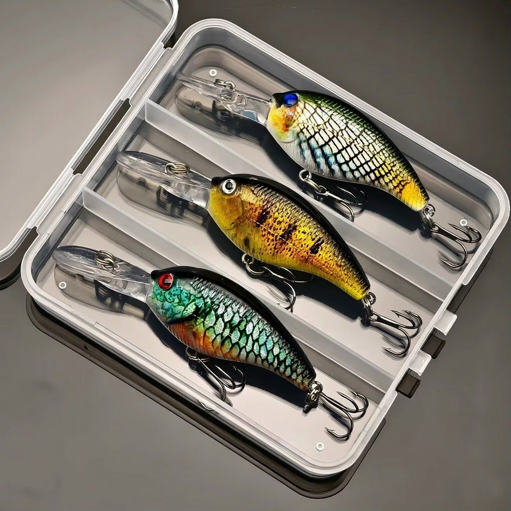 BernhStein Kunstköder Wobbler Set 3 tlg. mit Box 8,8 cm, 11g für Hecht u. Zander, (3-St)