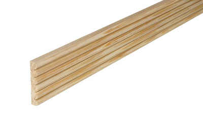 LEISTENHAMMER DER SOCKELLEISTEN SHOP Sockelleiste Profilleiste Holz 9 x 50 mm Kiefer astfrei Zierleiste Sockelleiste, L: 100 cm, H: 5 cm, 1-St.