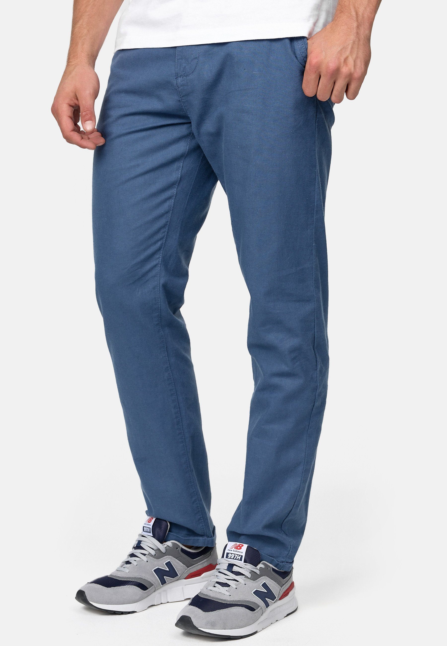 Indicode Leinenhose Herren Bryne Sommerhose Leinen Herrenhose mit 4 Taschen, Leinen,- Baumwollgemisch