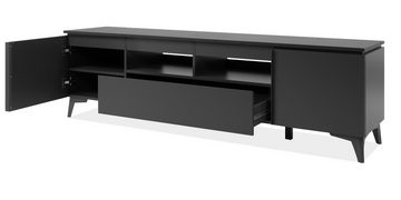 Finori Lowboard Visby (Flat TV Unterschrank in grau, Breite 177 cm), mit Schiefer