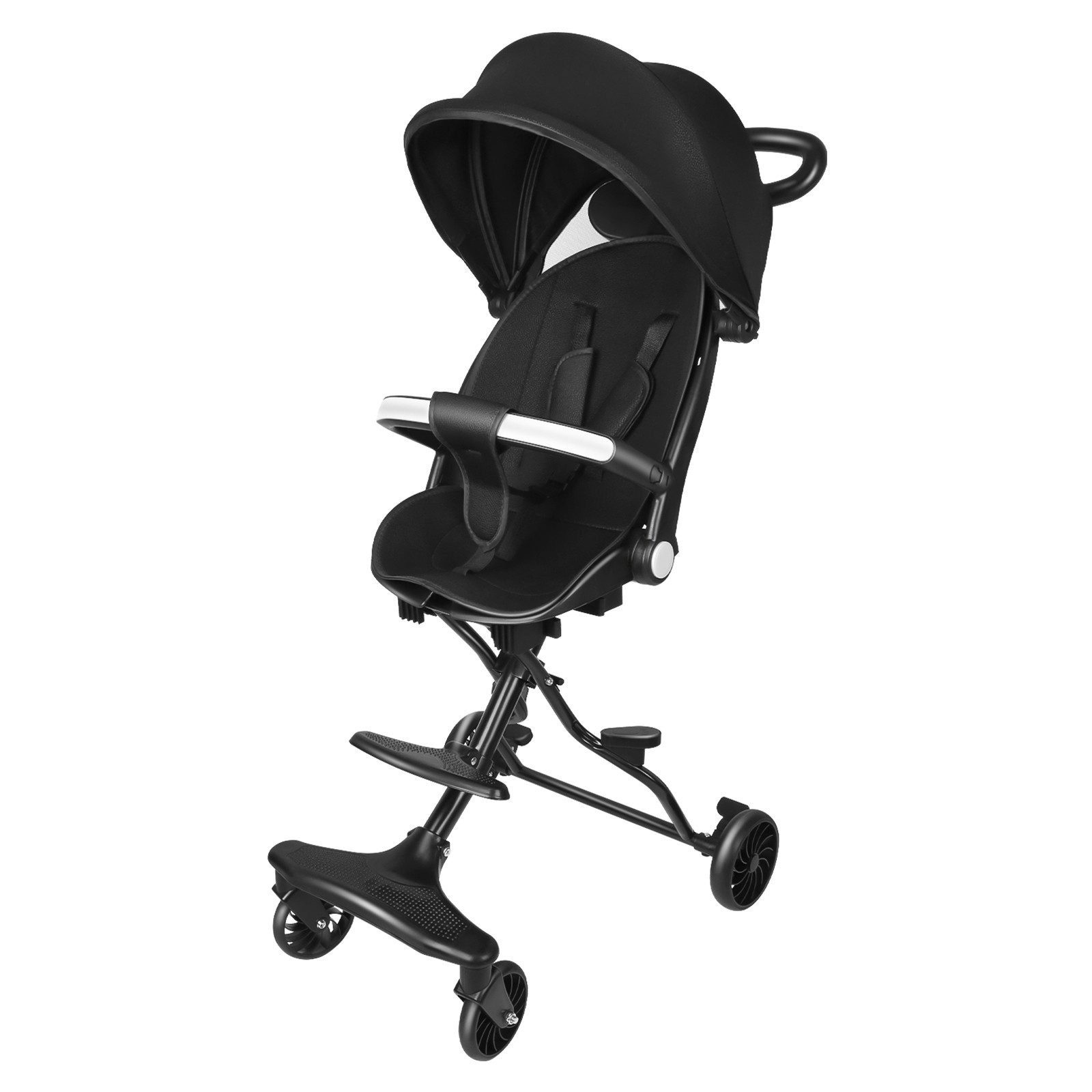 JEOBEST Kinder-Buggy Kinderwagen 3 in 1 Komplettset, Schwenkbare Sitz, Kunststoff Sitz