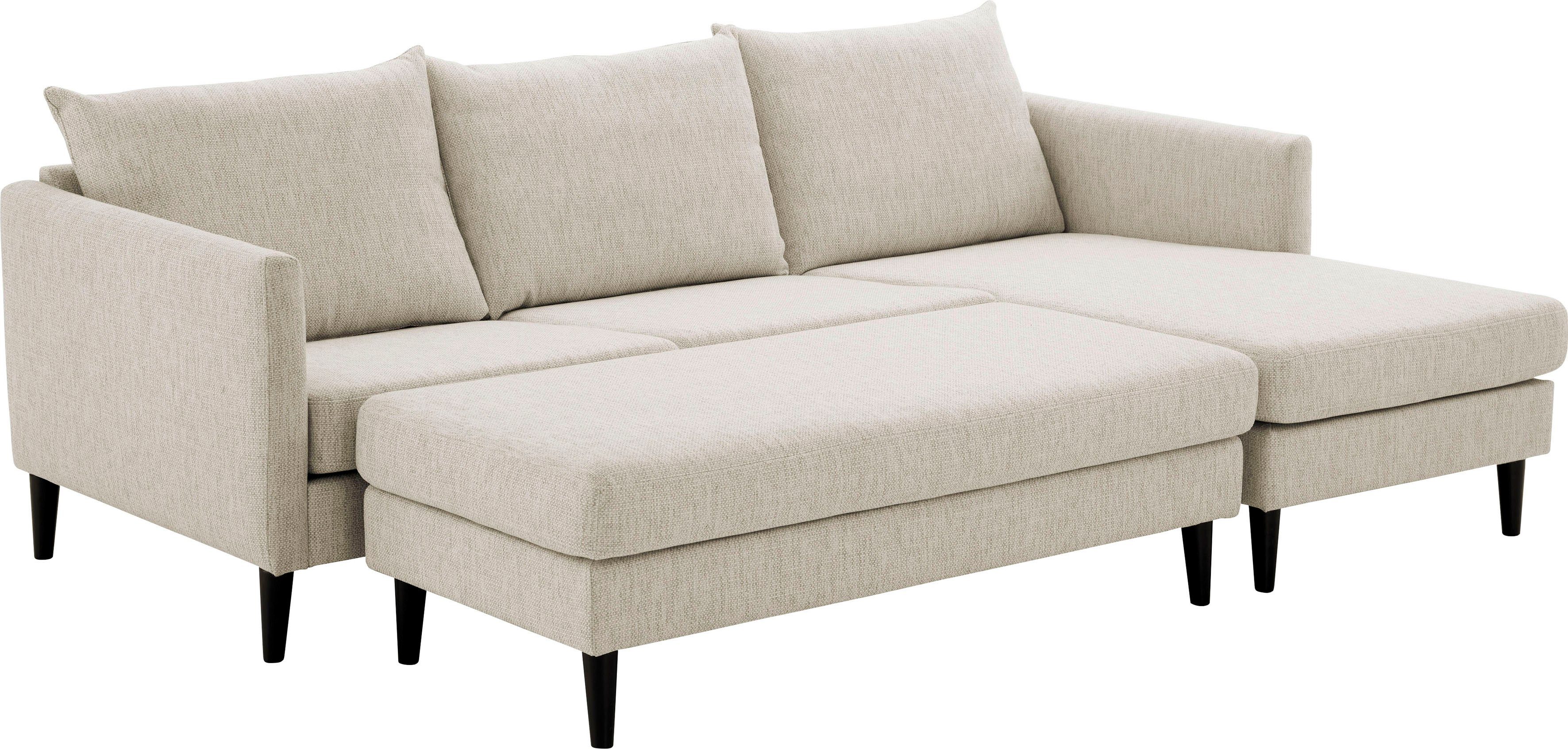 Wellenunterfederung, ATLANTIC Ecksofa beidseitig collection creme home montierbar mane Rekvik, mit