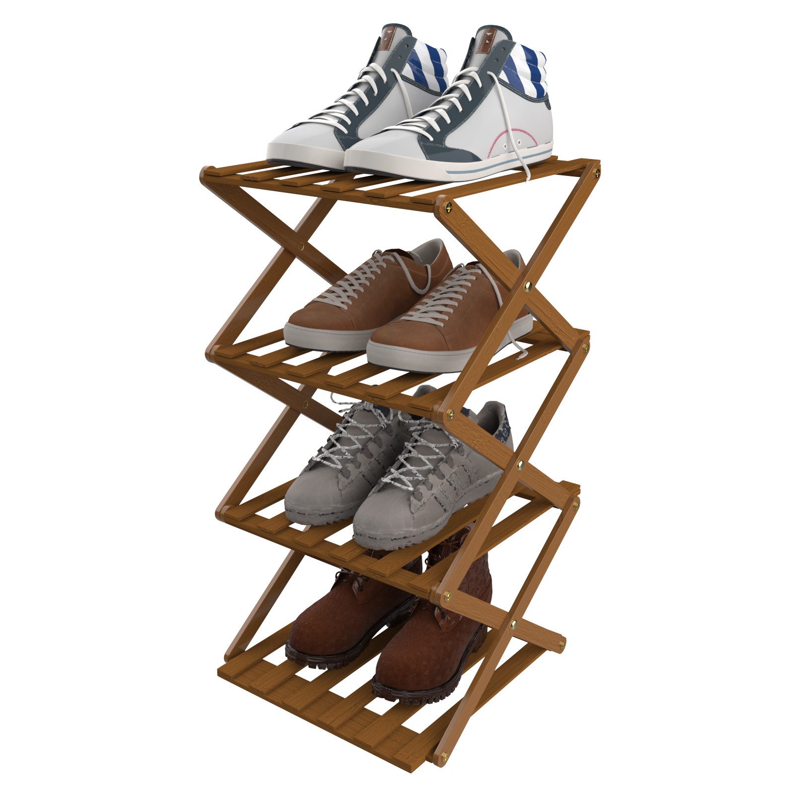 JEOBEST Schuhregal Faltbares Schuhregal aus Bambus günstig online kaufen