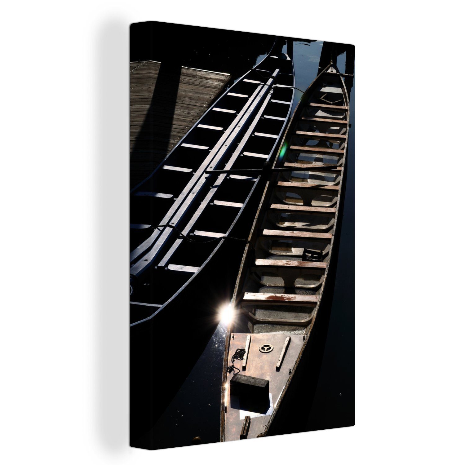 OneMillionCanvasses® Leinwandbild Zwei kaputte Drachenboote, (1 St), Leinwandbild fertig bespannt inkl. Zackenaufhänger, Gemälde, 20x30 cm