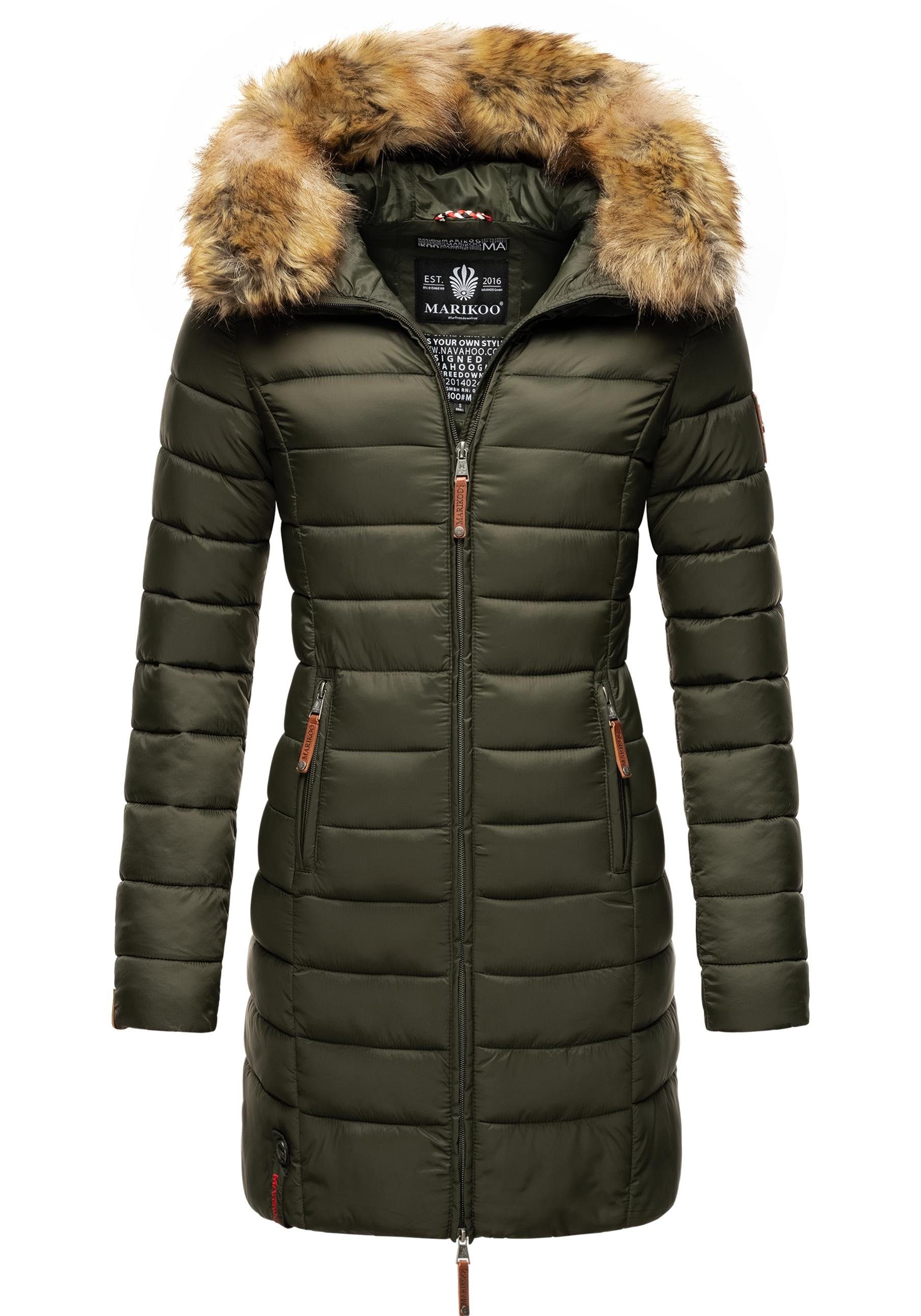 Marikoo Steppmantel Rose-Stepp zeitloser Winterparka mit großer Kunstfellka günstig online kaufen