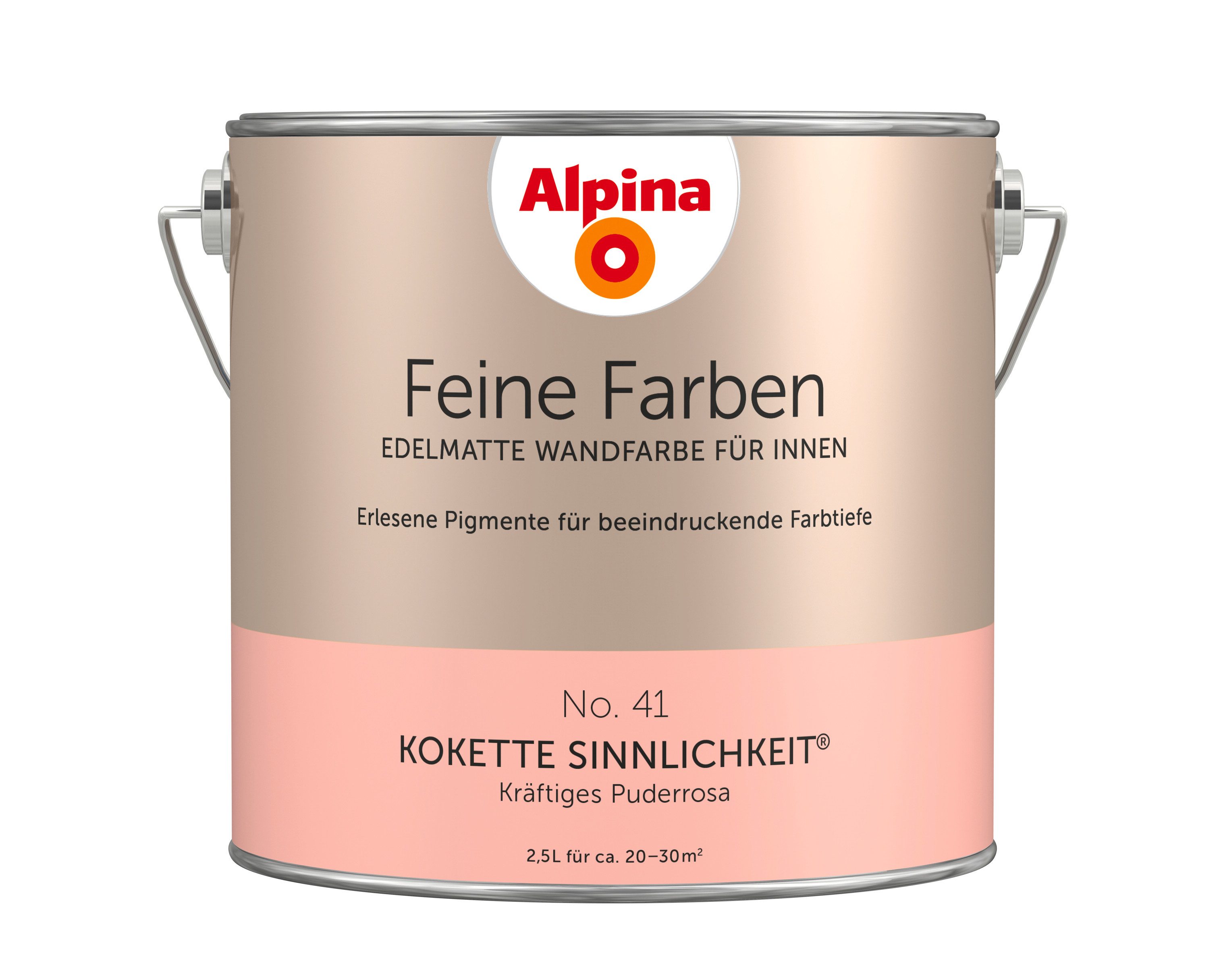 Wandfarbe Alpina Feine Farben edelmatt 2,5 Liter - Farbfamilie Rot