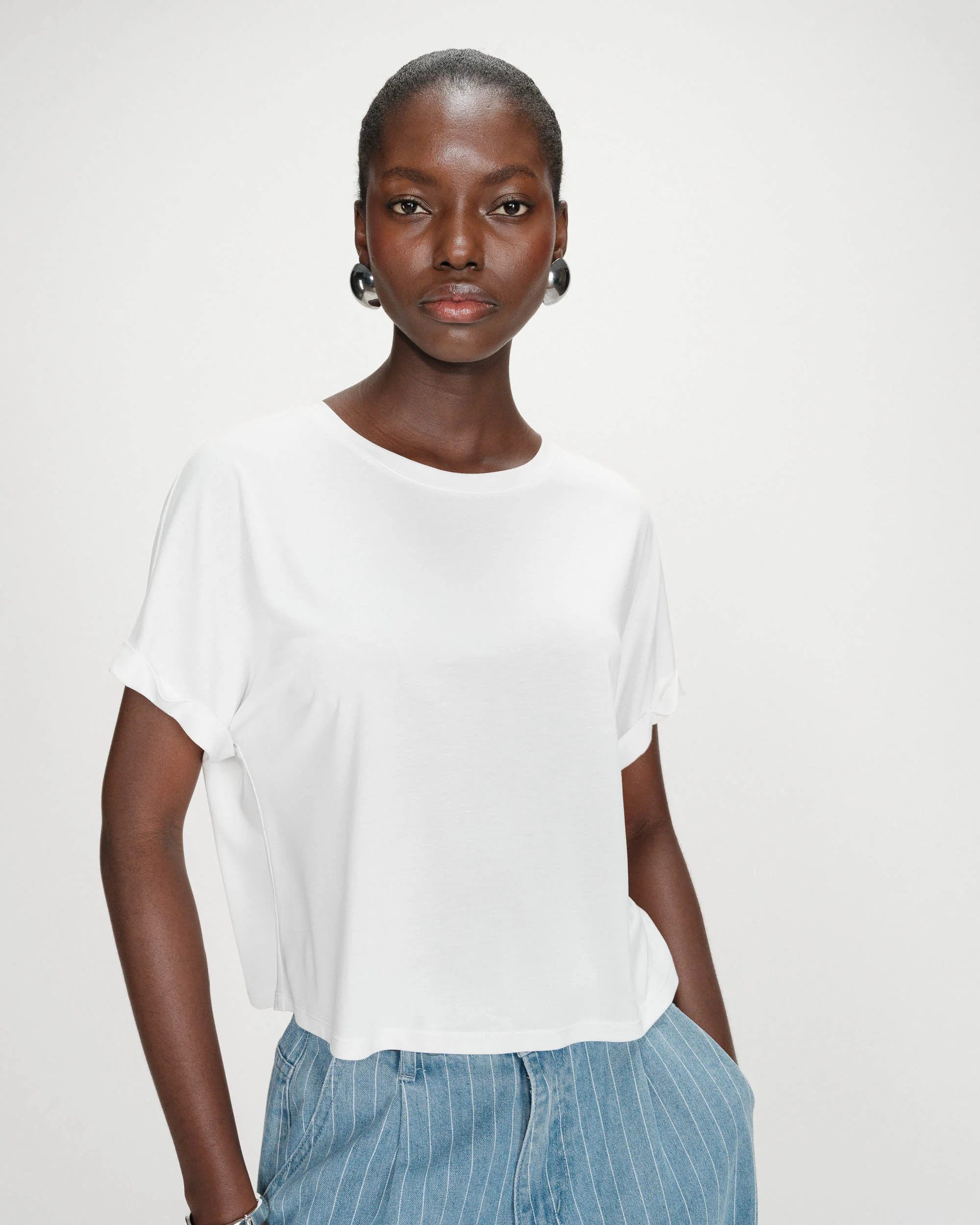 Grace & Mila Kurzarmshirt SHIRT MODAL MANCHES PARMA - T-Shirt - Basic Shirt - Oversize geschnitt