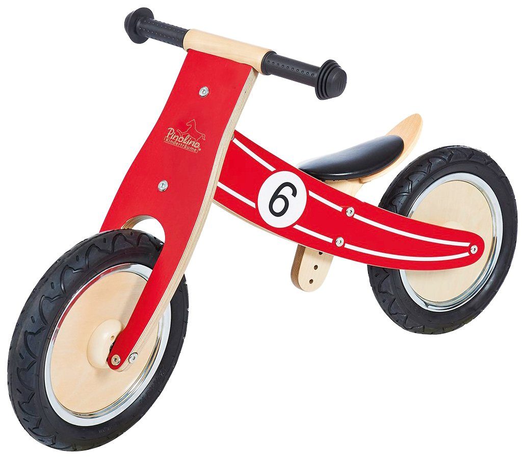 Pinolino® Laufrad Nico, für Kinder von 2-5 Jahren, Massiv: Birke, rot und  klar lackiert, BxTxH: 38x85x55 cm