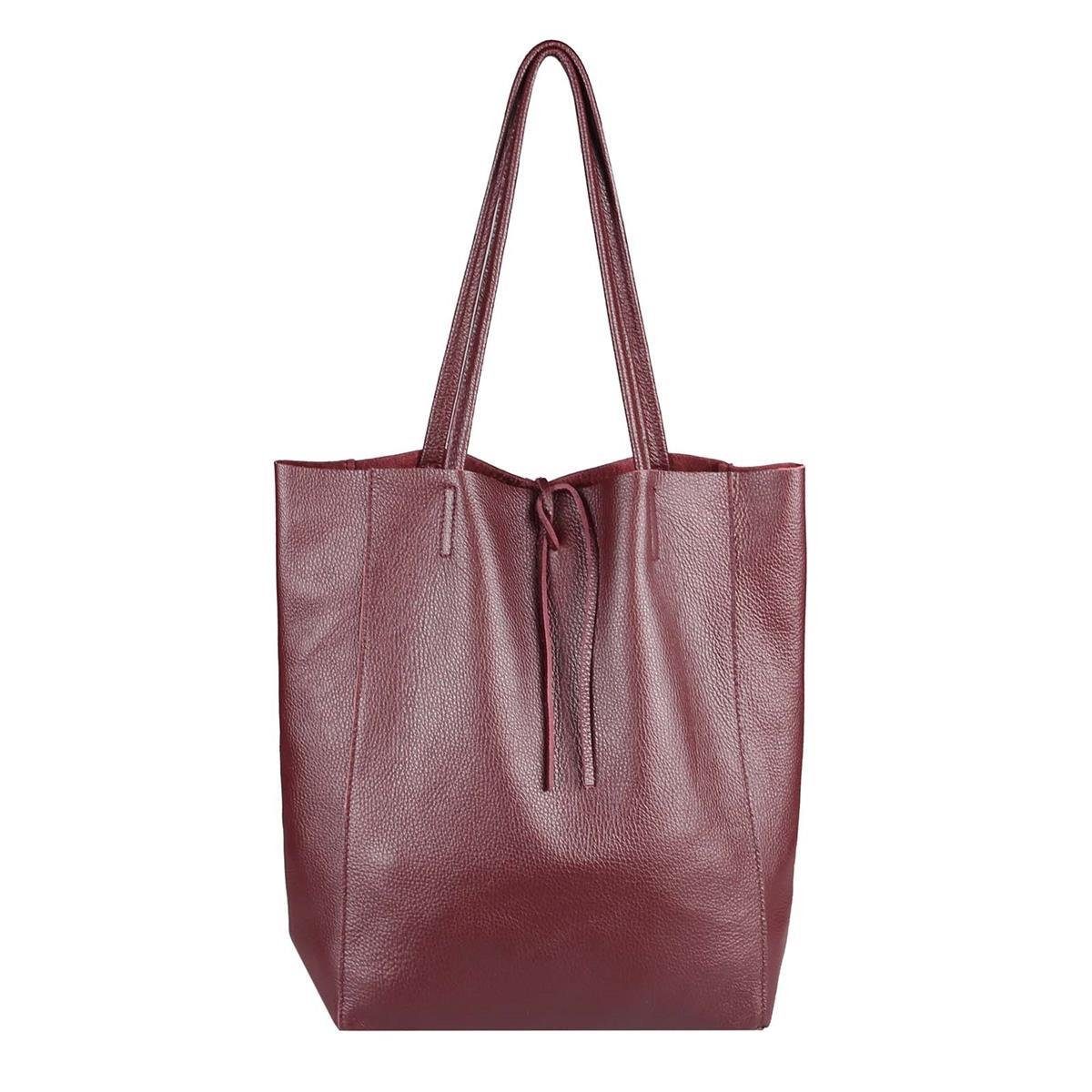 ITALYSHOP24 Schultertasche Made in Italy Damen Leder Tasche Schultertasche, ein Leichtgewicht, als Handtasche, Henkeltasche tragbar