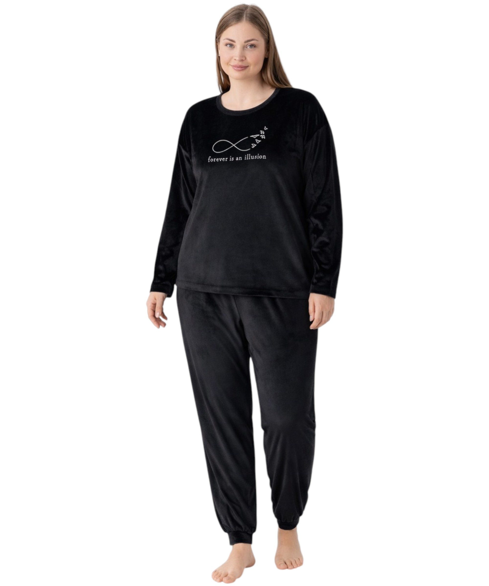 fashionshowcase Schlafanzug Damen Hausanzug aus Samt - Pyjama Set für Herbst & Winter (2 tlg., Zweiteiliges Set) Samtmaterial, verschiedene Designs