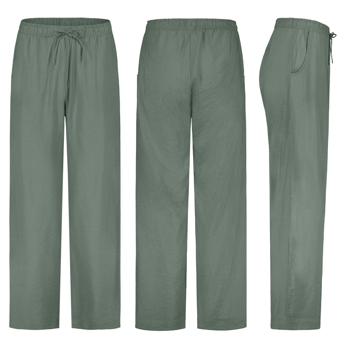 SUBLEVEL Chinos Damen Luftige Sommerhose Freizeit Weit geschnitten Stoffhos günstig online kaufen