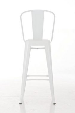 TPFLiving Barhocker Adnan (Set, 2 St., mit Rückenlehne und Fußstütze - Barstuhl - Hocker für Theke & Küche), Pulverbeschichtetes Metall - Barhocker Weiß
