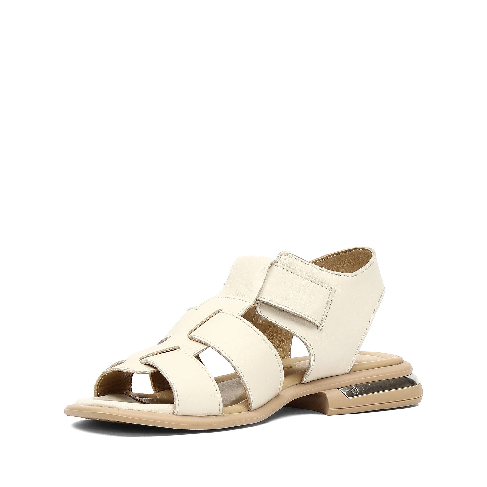 Celal Gültekin Blockabsatz Riemensandale Gladiator-Stil Damen Riemchensandalette Glattleder, Echtleder-Futter & Decksohle, Beige, 40 – Bild 4 von 5