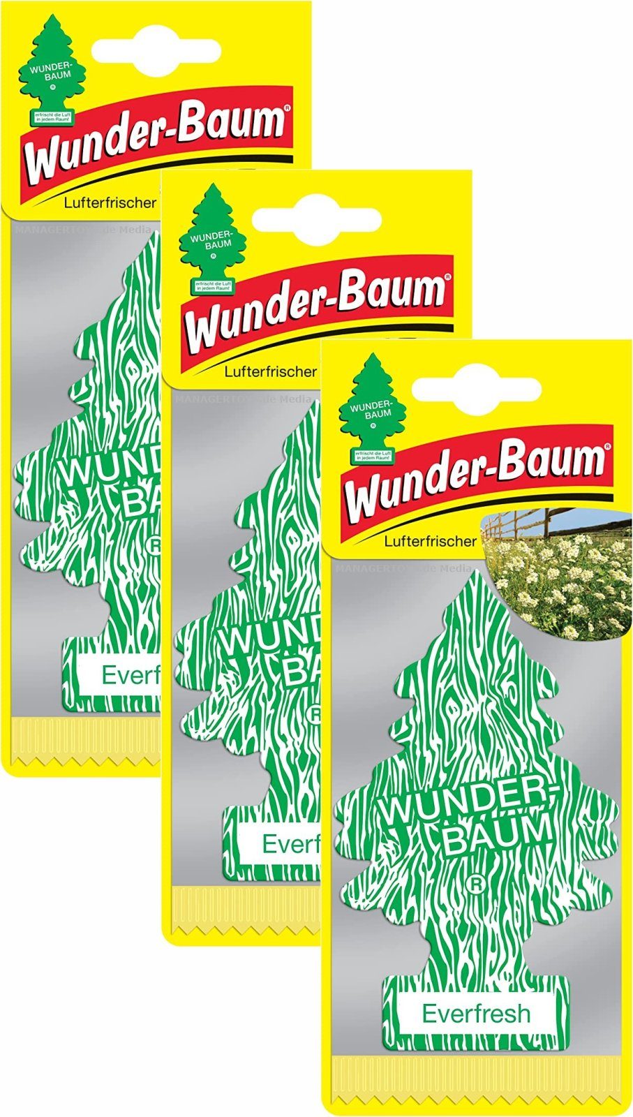 Wunder-Baum Hängedekoration Everfresh 3er Duftbäumchen Wunderbaum 3 Set Lufterfrischer