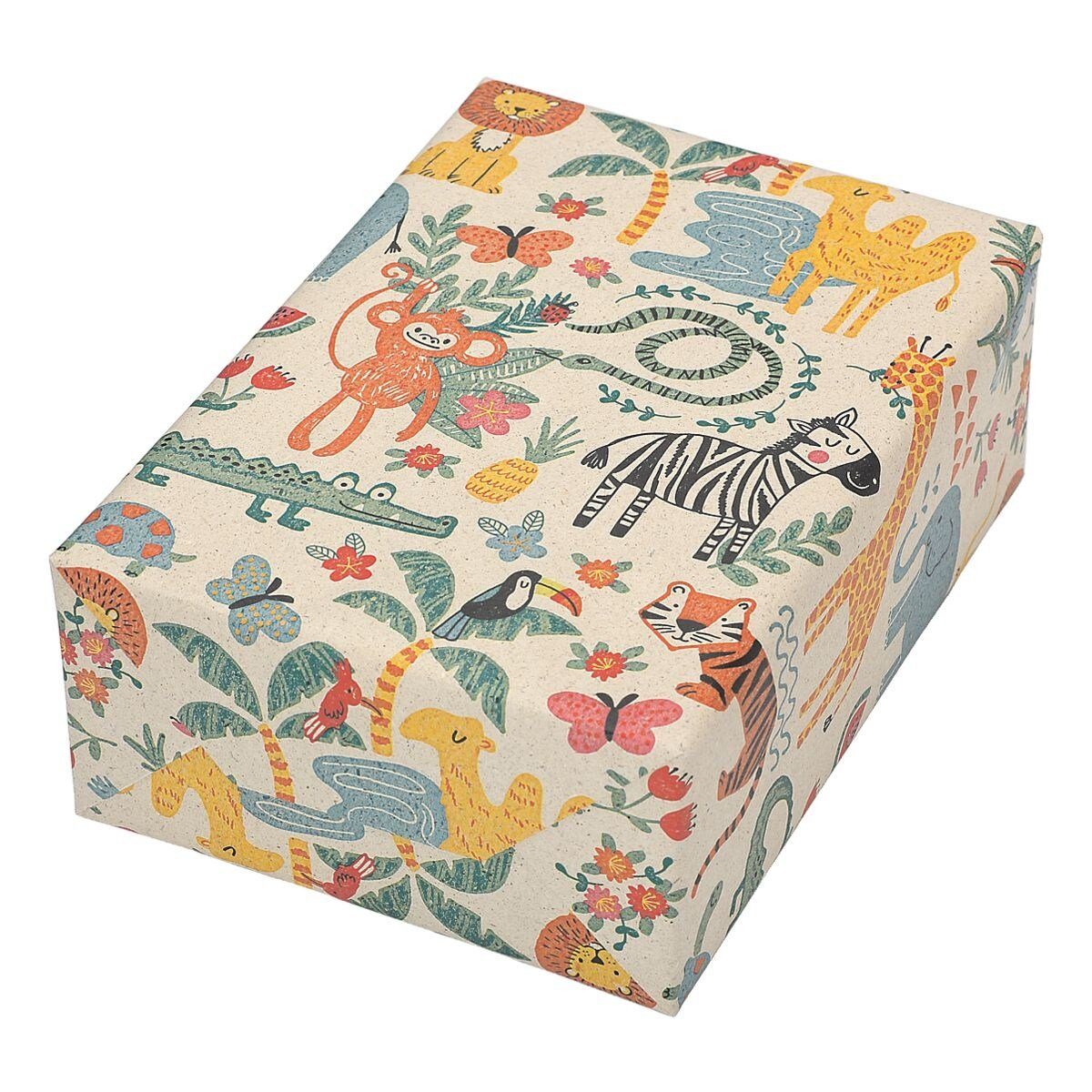 Geschenkpapier Oase Dschungeltiere