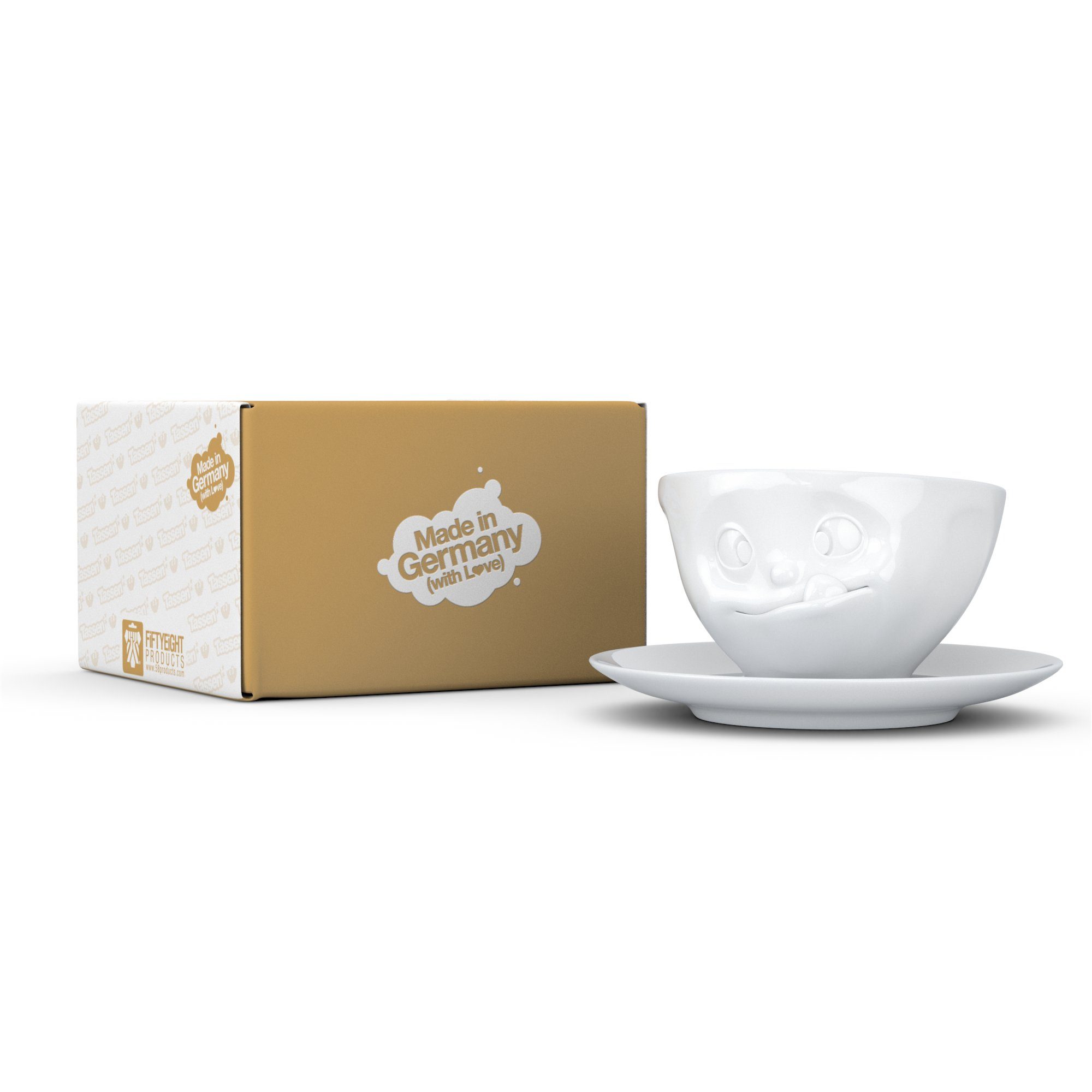 Tasse Weiß 200 FIFTYEIGHT weiß Lecker Kaffeetasse PRODUCTS - Tasse ml -