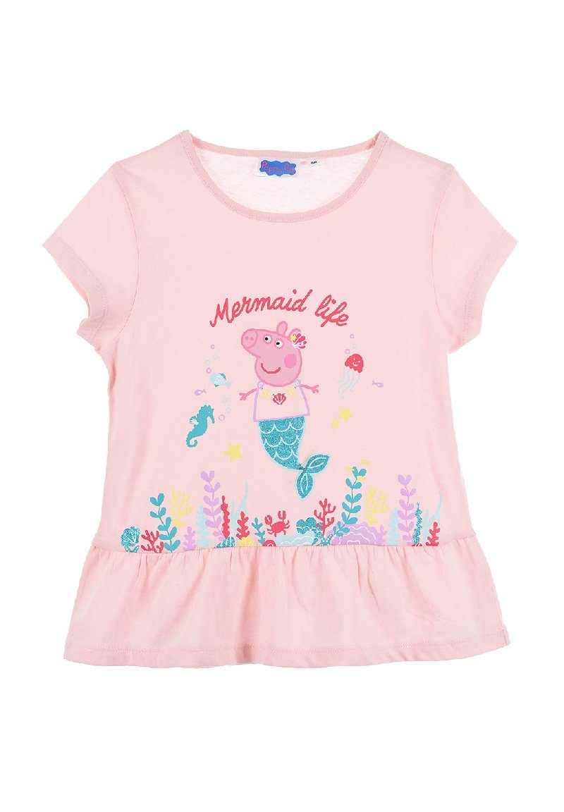 Peppa Pig T-Shirt Mädchen Kurzarm-Shirt Kinder Oberteil Sommer Rosa