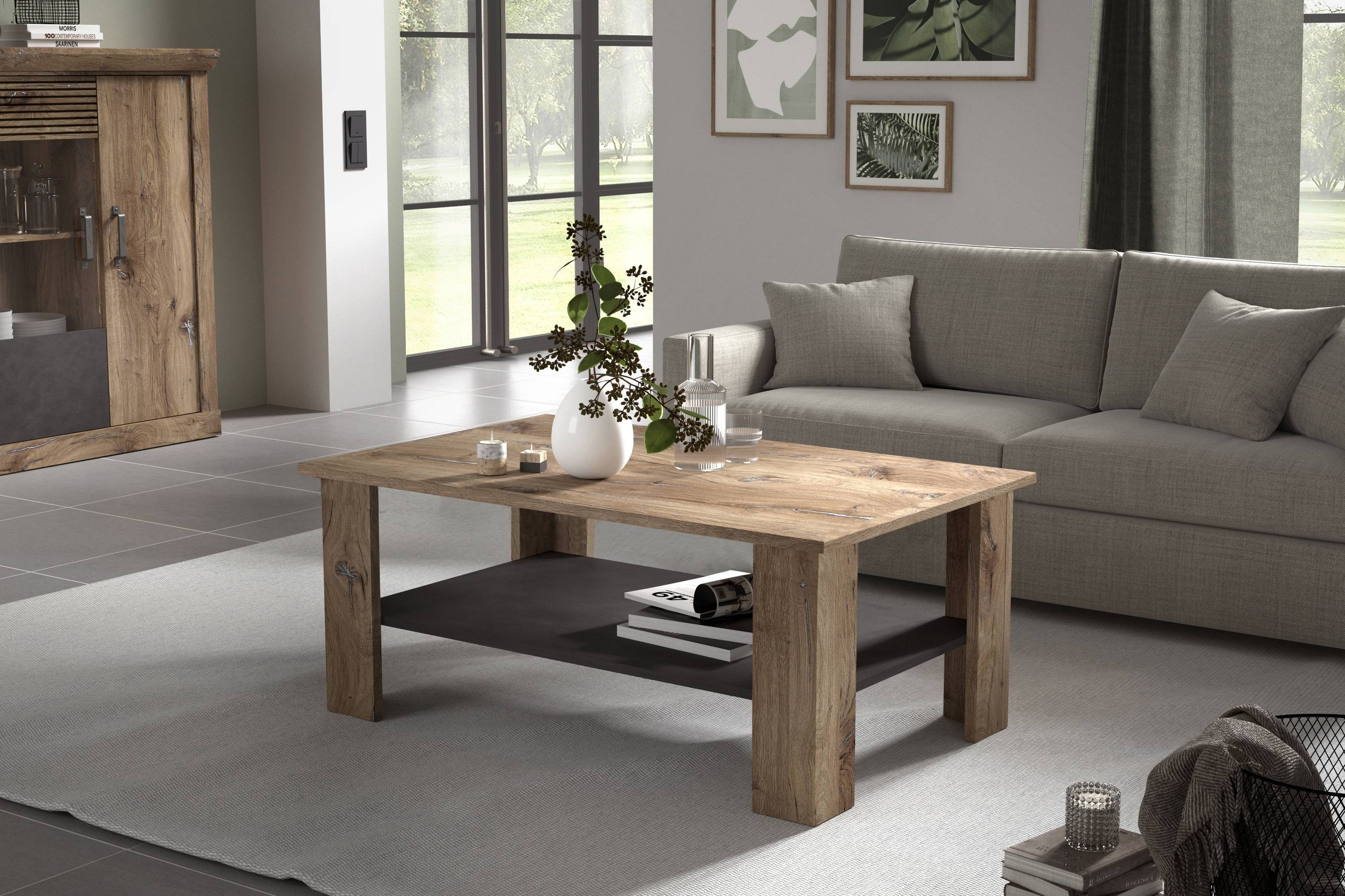 Forestdream Couchtisch in Braun/Grau. Abmessungen (BxHxT) 106,5x45,4x66,5 cm