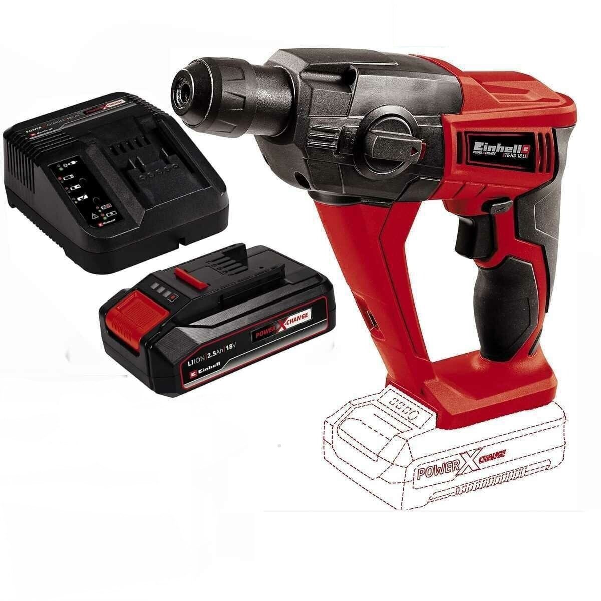 Einhell Akku-Bohrhammer Akku-Bohrhammer TE-HD 18 Li- 18V Akku 2.5 Ah günstig online kaufen