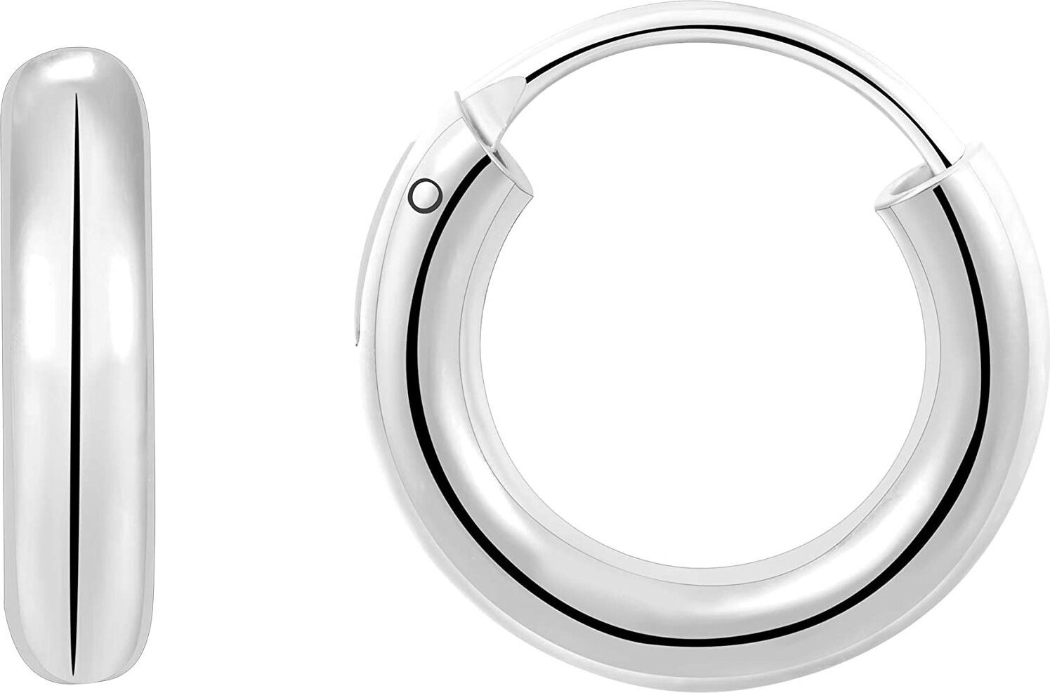 Karisma Paar Creolen Klassische Unisex Männer 925 Sterling Silber Stärke 3mm