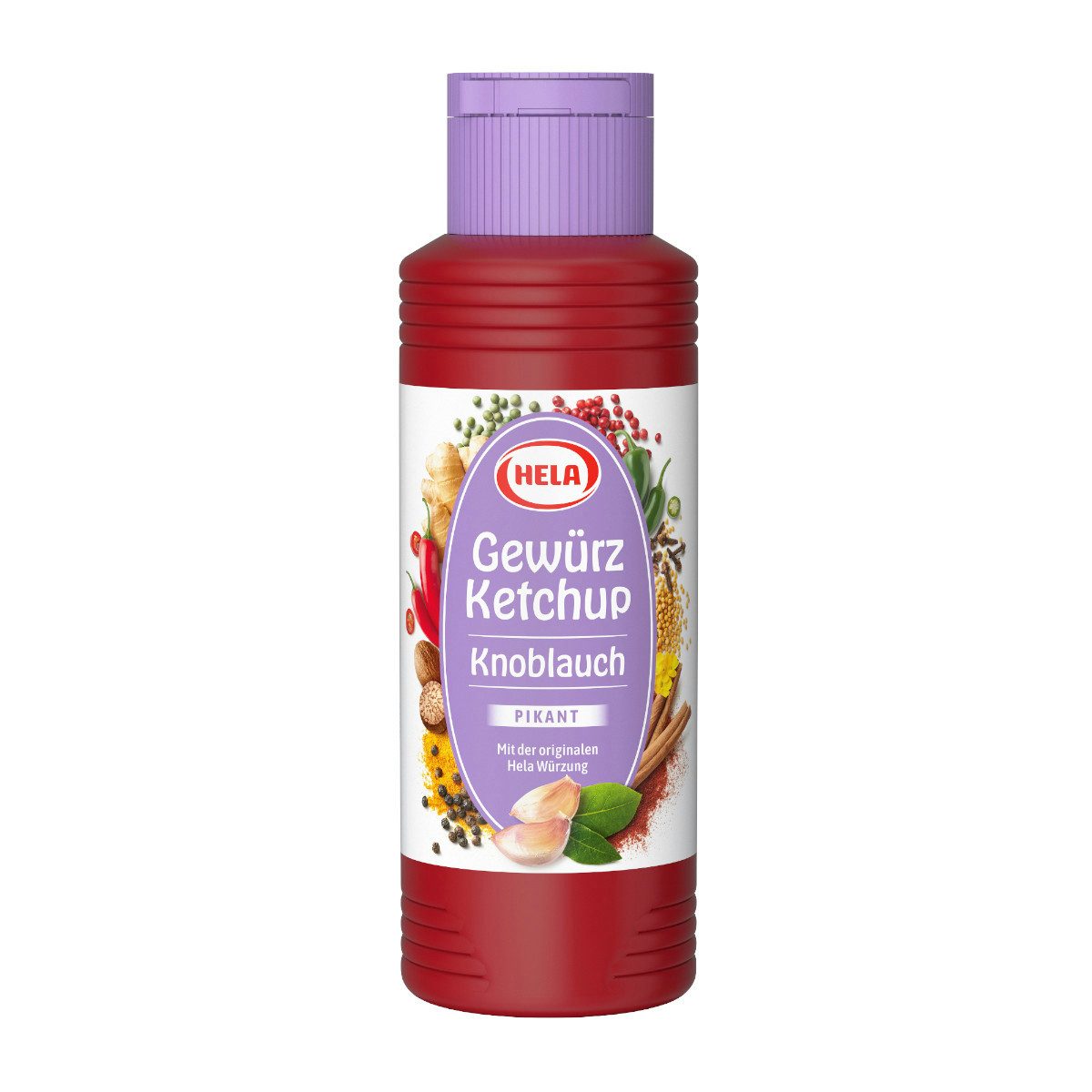 HELA Saucen, Hela Gewürz Ketchup Knoblauch pikant würziger Geschmack Flasche 300ml