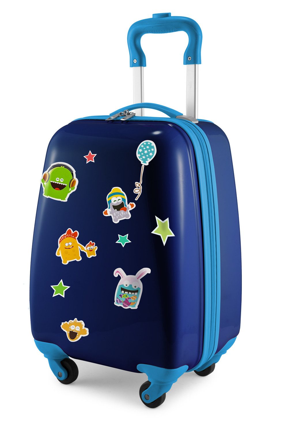 Hauptstadtkoffer Handgepäckkoffer For Kids, 4 Rollen, Kinderkoffer Kindertrolley Koffer Monster