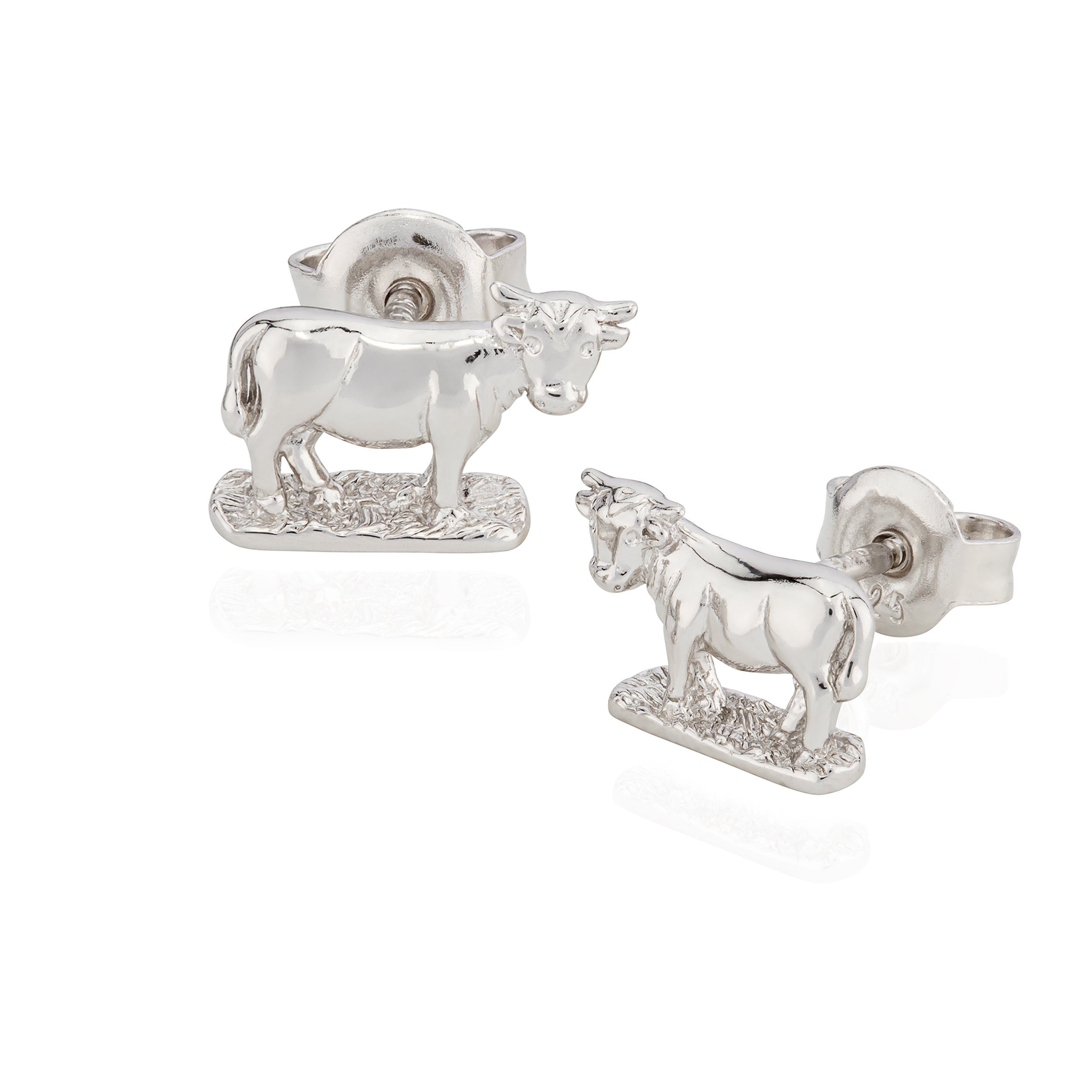 Paar Ohrstecker Paar kleine Ohrstecker Kuh 925 Silber anlaufgeschü