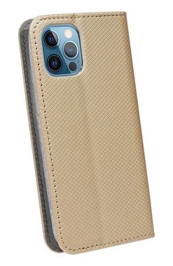 cofi1453 Handyhülle cofi1453® Buch Tasche "Smart" für iPhone 12 Pro Max Handy Hülle Etui Brieftasche Schutzhülle mit Standfunktion, Kartenfach Gold