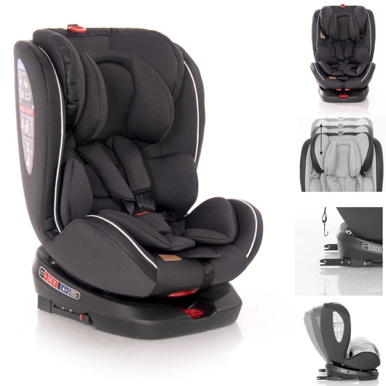 Nebula Gruppe kg, Kindersitz drehbar 0+/1/2/3, (0-36 Isofix, 36 schwarz verstellbar, Autokindersitz Lorelli bis: kg)