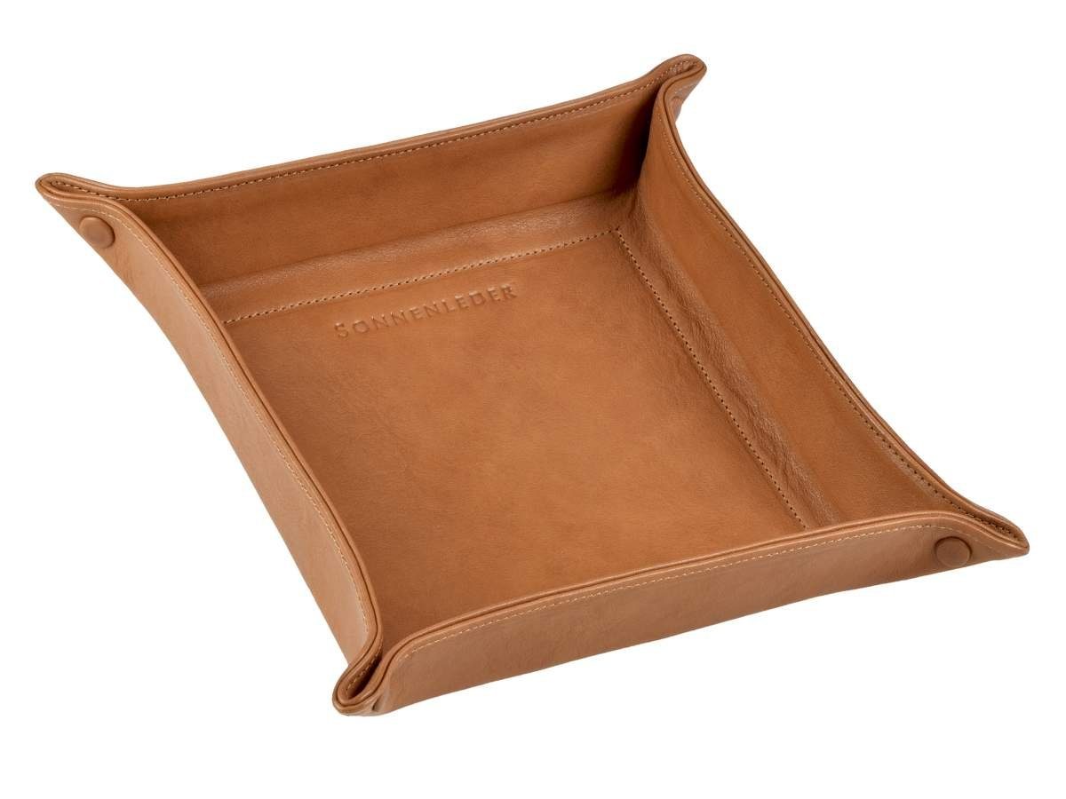 Sonnenleder Schmuckablage Taschenleerer, Ablageschale, Lederschale, Größe L, Taschenleerer