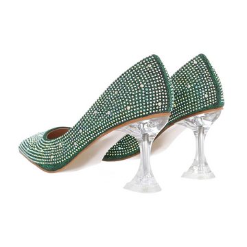 Ital-Design Damen Abendschuhe Party & Clubwear High-Heel-Pumps Pfennig-/Stilettoabsatz High Heel Pumps in Grün