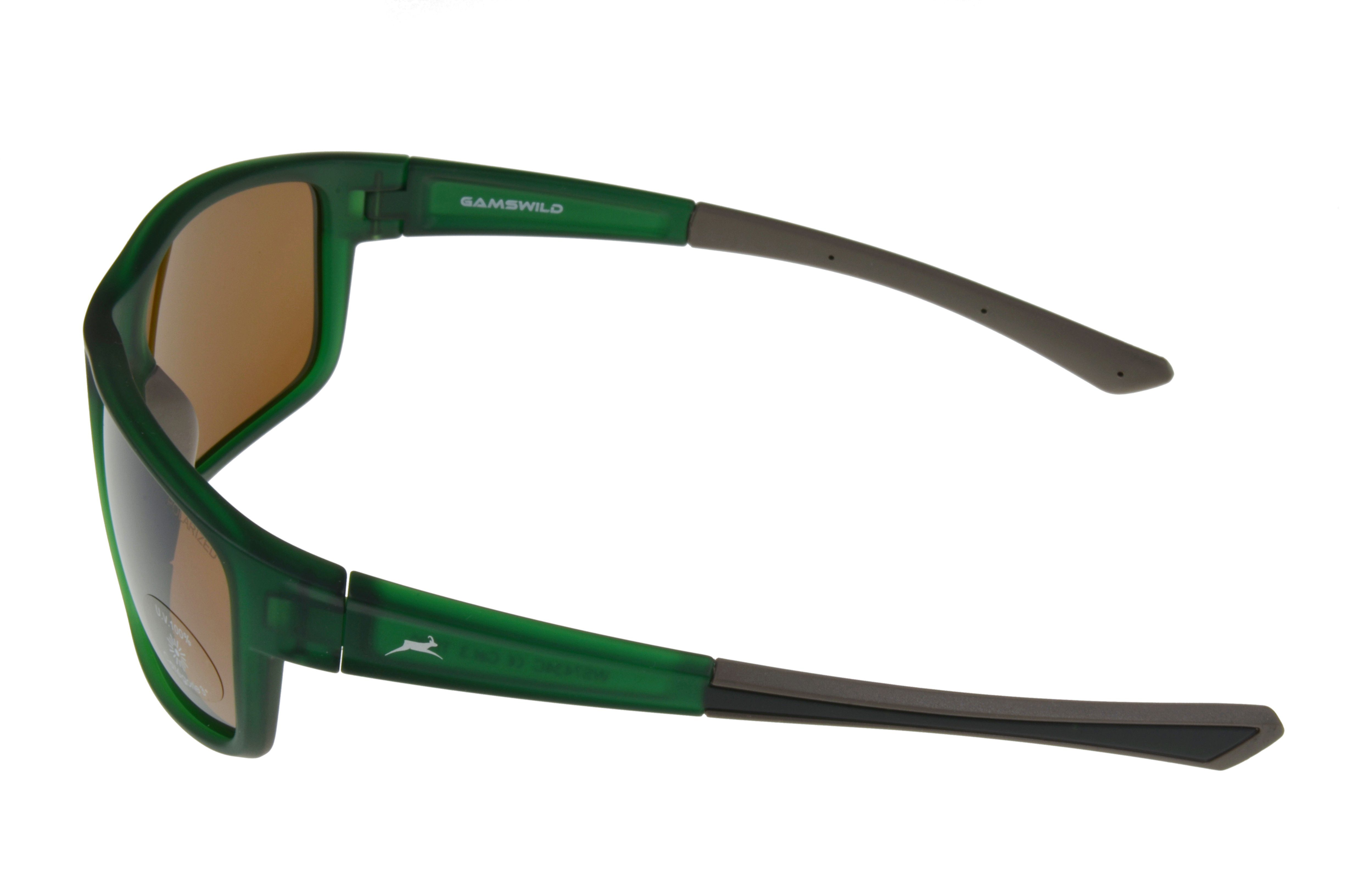 Gamswild Sportbrille WS7434 Sonnenbrille Skibrille Fahrradbrille Damen  Herren Unisex, schmal geschnittenes Modell, braun, schwarz, pink, grün