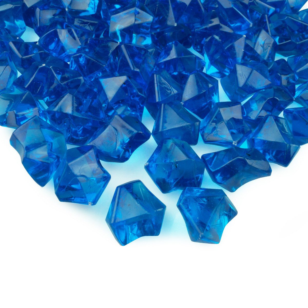 Goodymax Streudeko Goodymax® Kristall-Eis 25 mm Blau 50 Stück, Ziersteine Dekosteine Granulat Diamanten Edelsteine Dekoeis