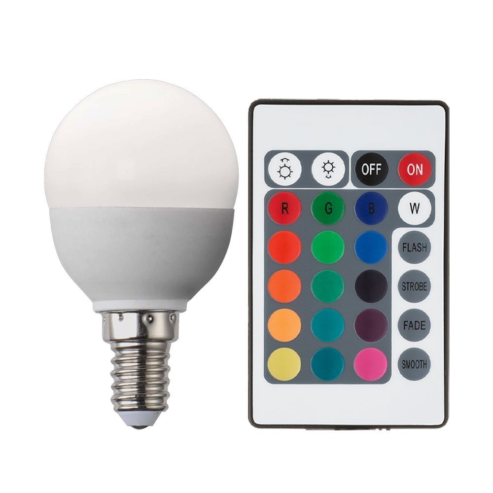 etc-shop LED-Leuchtmittel, E14 LED RGB 3,5 Watt Leuchtmittel Birne Tropfenlampe Farbwechsler