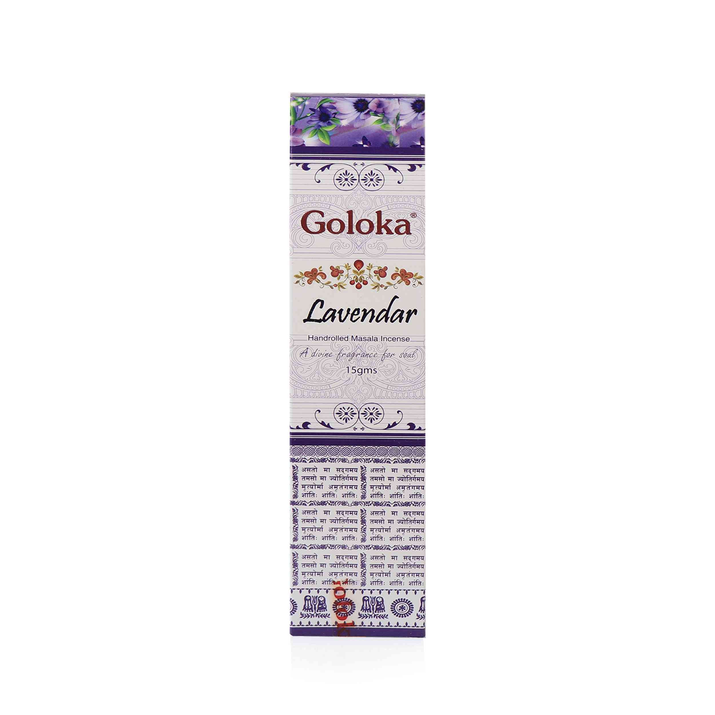 Räucherstäbchen Goloka Lavendel Räucherstäbchen 15g – Florales Räucherwerk für Entspan