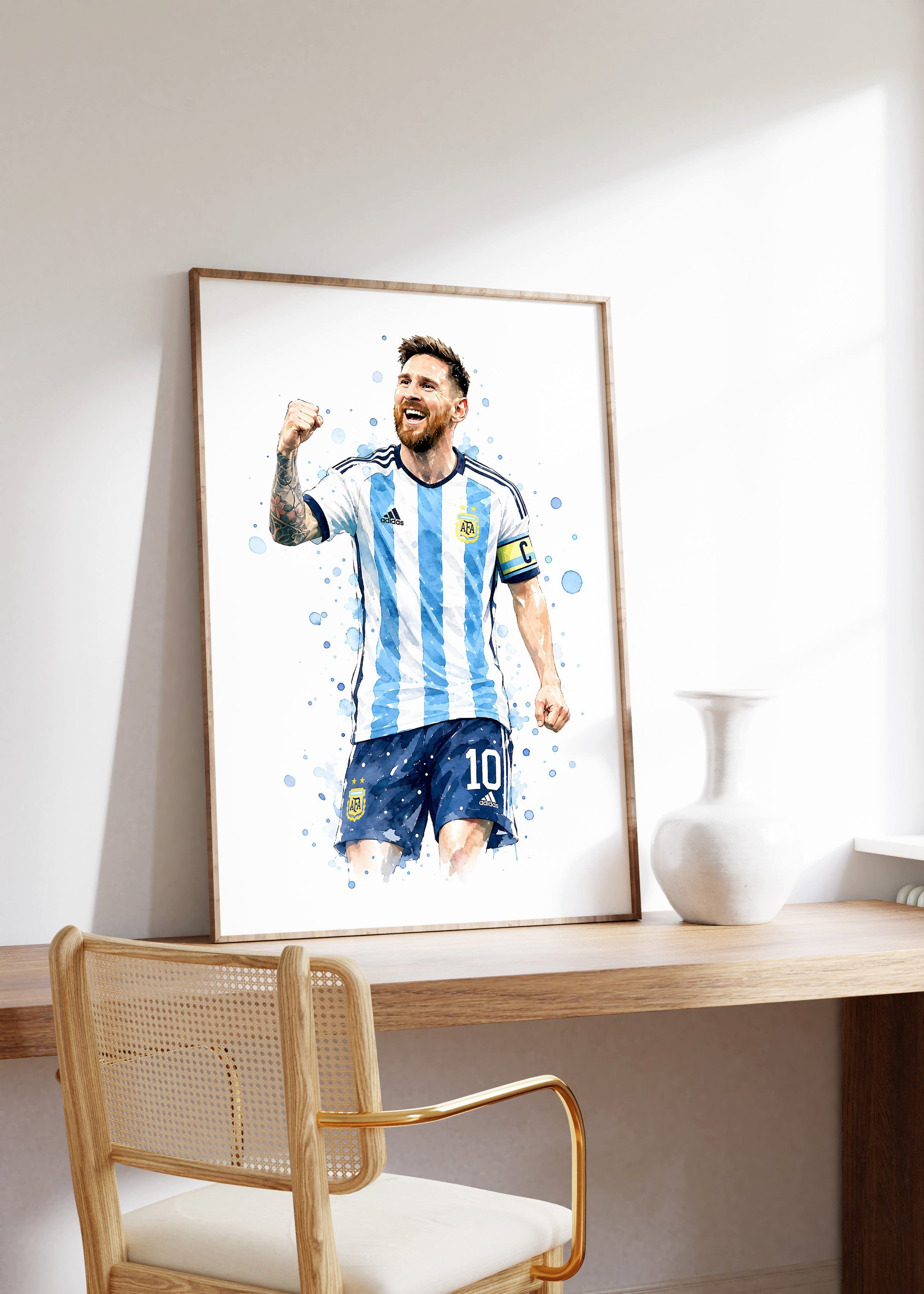 JUSTGOODMOOD Poster Argentinien Fußball Geschenkidee Aquarell Sport Wandbild Deko Print oh, (1 St) – Bild 3 von 5